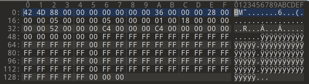 bitmap file in a hex editor